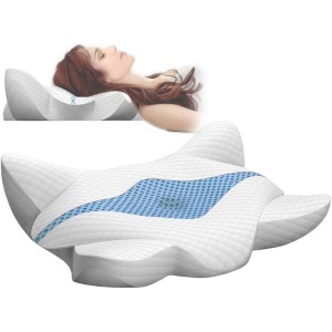 Ergonomic Memory Foam Bed Neck Pillow for sleeping, Adjustable Height Orthopedic Back Pillow, Head, Shoulders, Pillow for Neck Pain Relief,Snoring, Back/Side Sleeping, Breathing Neck Support Pillow