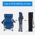 Folding Camping Chairs with Foot Rest, Lightweight Camping Chairs with Headrest & Cup Holders & Storage Bag, Portable Reclining Camping Chair for Adults Camping Fishing Picnics BBQ Outdoor (Blue)