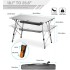 Lightweight Foldable Camping Table With Mesh Layer, Outdoor Adjustable Height Aluminum Folding Table With Carrying Bag For Beach, Picnic, Backyards, BBQ, Party And RV Trip（90cm*70cm*53cm）