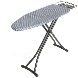 Heavy-Duty Large Ironing Board, Safety Iron Rest, Thick Felt Underlay, Foldable Ironing Board, Freestanding Heavy-Duty Steel T-Leg, for Home, Laundry Room or Dormitory Use (Grey)