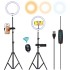 10'' Ring Light with 67'' Adjustable Extendable Tripod Stand, LED Circle Selfie Ringlight with Phone Holder for Live Stream/Makeup/YouTube/TikTok/Photography/Blogging,Compatible with iPhone Android