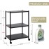 Storage Trolley 3-Tier Slide Out Storage Cart Rolling Utility Cart Storage Shelf Rack on Wheels Trolley Organizer for Office, Kitchen, Bedroom, Bathroom, Laundry Room & Dressers, Black