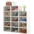 INGUNAR Large 6 Pack Shoe Storage Box, Foldable Installation-Free Dustproof Plastic aj Transparent Shoe Box, Space Saving Foldable Shoe Rack Sneaker Container Bin Holder