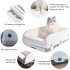 TDOO Extra Large Cat Litter Box,Scoop Out All Cat Poop at Once, Open Top Cat Litter Tray with Scoop,Semi-enclosed Anti-splash Box,Cat Sandbox Cat Toilet (Extra large)