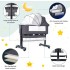 INGUNAR Baby Crib, Baby Bedside Crib, Baby Bed With Large Storage Basket, Newborn Bedside Sleeper, Portable Infant Travel Crib W/Side Mesh, Soft Mattress 360° Swivel Wheels, Adjustable Height/Angle