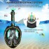 Full Face Snorkel Mask, Breathing Mechanism Snorkeling Masks for Kids Adults, 180° Panoramic Anti-Leak/Anti-Fog Mask and Snorkel with Detachable Camera Mount