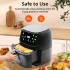 Air Fryer, 8 Cooking Presets, Large Easy-View Window, 1800W 360° Hot Oilless Oven Cooker, with LED Digital Touchscreen, Nonstick Air frier Cookers, Easy to Clean, Black