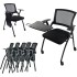 TDOO Tablet Arm Folding Chair with Caster Wheels Chair with Desk Attached Collapsible Conference Room Chair Mesh Back Foldable for Guest Office School Classroom Training Waiting Room (Black, 2 Pcs)