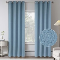 100 Percent Blackout Linen Curtains, Drapes Elegant Casual Linen Textured Window Draperies, Light Filtering Privacy Added Home Fashion 2 Panels, (1.5 * 2.7)