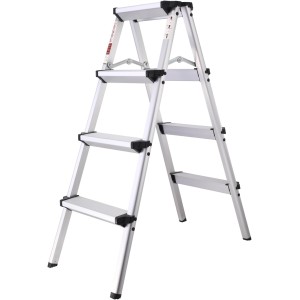 INGUNAR 4 Step Ladder Lightweight Folding Step Stool, Aluminum Portable Lightweight Ladder for Home and Office Use, Anti-Slip Pedal 330 Lbs Capacity Household Stepladder (SA)