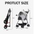 INGUNAR 3-in-1 Dog Stroller with Removable Carrierr for Small to Medium Dogs,One-Click Folding Lightweight Pet Stroller for 2 Cat, No Zip Entry, Pump-Free Universal Wheel, Multiple Pockets