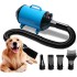 TDOO Dog Dryer, High Velocity Dog Hair Dryer, Dog Blow Dryer, Groomer Partner Pet Blower Grooming Force Dryer with Heater, Stepless Adjustable Speed, 4 Different Nozzles