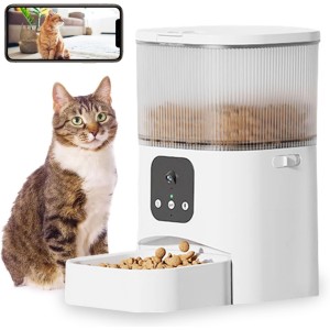 Automatic Cat Food Dispenser Cat Feeder with Camera, 1080P Camera 3.5L Cat Feeder with Remote APP Control, Automatic Dog Feeder Support 2.5G WiFi, Pet Feeder Auto Dog Puppy Feeder