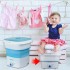 TDOO Portable Washing Machine- TDOO Foldable Mini Small Portable Washer and Spin Dryer Small Foldable Bucket Washer for Baby Clothes, Underwear or Small Items