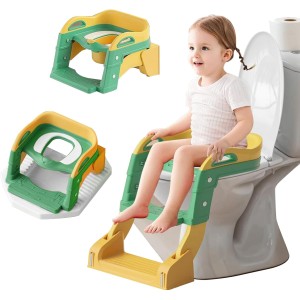 TDOO Kids Potty Training Seat, Foldable Toilet Seat, 3-in-1 Potty Training Seat, Toilet Seat with Non-Slip Ladder, Foldable Toddler Toilet Seat, for Baby Kids Boys Girls, Potty Seat Potty