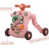 4 in 1 Walker for Baby, Baby Push Walker, Assemble as Scooter/Balance bike/Detachable Panel, Walking Toys for Infants 3-12 Months, Pink