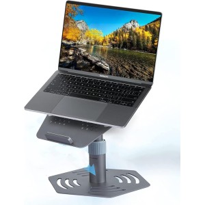 Laptop stand, Aluminum Ergonomic Laptop Stand, Height-adjustable Ventilated Notebook Stand, Universal PC Holder, Mount for all 10