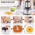 Food Chopper, Electric Meat Chopper with Powerful Motor, 3L Stainless Steel, 2 Speed Levels, Safety Function, Multi Chopper for Meat, Fruits, Vegetables (sliver 1)