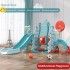 TDOO Swing and Slide Set for Toddler, 6 in 1 Kids Climber Slide Playset for Toddlers Age 1-8 with Basketball Hoop, Football Gate, Playground Swing Set for Indoor Ou r Backyard(176x170x115cm)