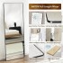 INGUNAR Dressing Mirror Full Length Mirror 157 cm x 47 cm, Floor Mirror Large Wall Mounted Mirror Stand Mirror Aluminum Alloy Frame Suitable for Bedroom Living Room Black with Bracket（Black）