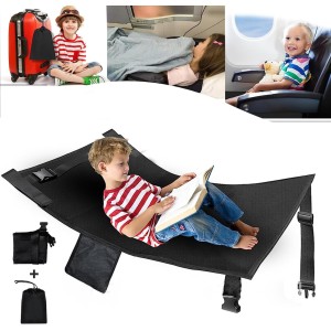 TDOO Airplane Bed for Toddler, Toddler Aircraft Bed Child Seat Extender Portable Toddler Travel Bed Aircraft Leg Rest Child Lying Down Baby Travel Essentials Flight Sleep (Black)