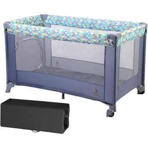 Infant & Toddler Travel Beds,  Portable Crib Baby Playpen with Mattress ，Lightweight, Packable and Easy Setup Baby Playard, Breathable Mesh Sides and Soft Fabric，Cot/Practical with Playpen Function…