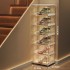 INGUNAR Large 6 Pack Shoe Storage Box, Clear Plastic Stackable Shoe Organizer for Closet, Space Saving Foldable Shoe Rack Sneaker Container Bin Holder