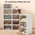 INGUNAR Large 6 Pack Shoe Storage Box, Foldable Installation-Free Dustproof Plastic aj Transparent Shoe Box, Space Saving Foldable Shoe Rack Sneaker Container Bin Holder