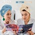 2 Pack Microfiber Hair Towel Wrap,Super Absorbent Fast Drying Hair Turbans, Anti Frizz Hair Wrap Towels ith Elastic Loop for Women Wet Hair, Curly, Longer, Thicker Hair, 10 Inch X 26Inch(Blue&Yellow )