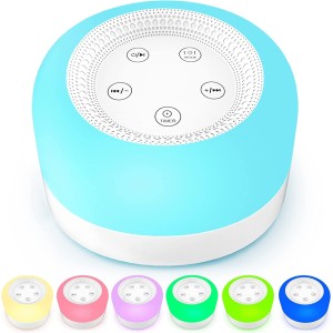 White Noise Machine with Baby Night Light for Sleeping, 12 High Fidelity Sleep Machine Soundtracks, Timer and Memory Feature for Baby, Adults (A)