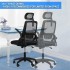 INGUNAR Ergonomic Office Chair,High Back Mesh Computers Chair with Thickened Cushion, Home Office Desk Chair with Adjustable Headrest & Lumbar Support, black