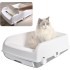 TDOO Extra Large Cat Litter Box,Scoop Out All Cat Poop at Once, Open Top Cat Litter Tray with Scoop,Semi-enclosed Anti-splash Box,Cat Sandbox Cat Toilet (Extra large)