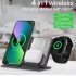 TDOO Wireless Charging Station 4 in 1 Wireless Charger, Fast 15W Wireless Charger with Dual Alarm Clock Compatible for Apple Watch/AirPods Pro/iPhone 13/12/11/11pro/11pro Max/X/XS/XR Samsung S20/S10