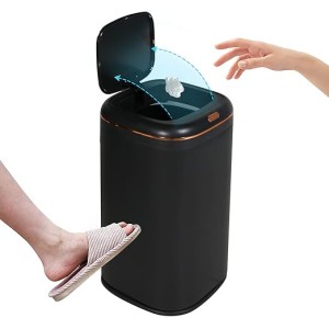 TDOO Smart Touchless Trash Can, 40L Electronic Automatic Smart Sensor Trash Can Household Bathroom Toilet Bedroom Living Room Narrow Seam Sensor Bin Waste containers Wastepaper Basket