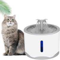 TDOO Cat Water Fountains, 2.6L Automatic Pet Animal Water Fountain Dog Water Drinking Dispenser with Smart Super Quiet Pump, Led Light Drinking Bowl for Cats, Dogs, Multiple Pets, 88 oz