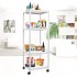 Rolling Storage Cart, 4 Tier Utility Cart Mobile Slide Out Organizer, Bathroom Standing Rack Shelving Unit Organizer for Kitchen, Bathroom, Laundry Room,white (ZWJ-A)