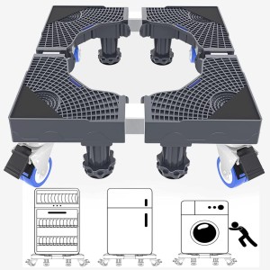 Adjustable Fridge Stand 8 Strong Feet, Washing Machine Stand Base, Universal Stand Base Refrigerator Stand, Easy to Move & Moisture-proof, for Furniture Portable Refrigerator Dryer Stand - Grey