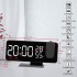 Projection Alarm Clock, Digital Clock with 180° Rotatable Projector, 7.4 Inches Large Mirror LED Clock Alarm clock, Progressive Volume, 6mins Snooze,12/24H, Digital Alarm Clock for Bedroom (Black-A)