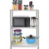 3-Tier Shelf Shelving Storage Unit,Multipurpose Stainless Steel Modern Storage Organizer, Standing Shelf Microwave Rack,Plant Stand,for Kitchen,Living Room,Office,Garage,Patio