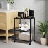 Storage Trolley 3-Tier Slide Out Storage Cart Rolling Utility Cart Storage Shelf Rack on Wheels Trolley Organizer for Office, Kitchen, Bedroom, Bathroom, Laundry Room & Dressers, Black