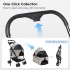 INGUNAR Foldable Pet Dog Stroller, 4 Wheel Cat Dog Stroller for Jogging Travel, Sun Shade, Cup Holder, Mesh Window, 360° Rotated Wheels, Storage Basket, Foot Brake, Easy One-Hand Fold