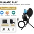 TDOO RGB USB Condenser Gaming Microphone for PC Laptop Phone Computer Microphone for Recording Streaming Podcasting with USB Adapter, Blowout guard, Tripod Stand (Black-A)