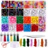 TDOO 1000PCS Bead Bracelet Making Kit, Bead Friendship Bracelets Kit with Beads Letter Beads Charm Beads and Elastic String for Bracelet and Jewelry Making(b)