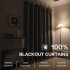 100 Percent Blackout Linen Curtains, Drapes Elegant Casual Linen Textured Window Draperies, Light Filtering Privacy Added Home Fashion 2 Panels, (1.5 * 2.7)