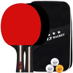 Ping Pong Paddle Set - Includes 2 Player Rackets, 3 Professional Table Tennis Balls, Portable Storage Case, Home Indoor or Outdoor Play, Advanced Spin, Speed, Control for Kids and Adults