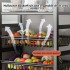 INGUNAR 5-Tier Kitchen Storage Shelves, Metal Shelves for Storage Pantry Shelves with Rolling Wheels, Movable Multifunctional Storage Rack, Standing Shelf Rack for Kitchen/Bedroom/Laundry Closet