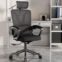 Ergonomic Executive Office Chair, Office Chair Computer Chairs Home Office Chair Wide Seat With Large Headrest Modern Desk Chair Lumbar Support Adjustable Armrests Mesh Chair（B）