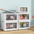 3 Pcs Foldable Storage Box,55L Stackable Bins with Lids and Wheels,Double opening Foldable Storage Box,Large Stackable Folding Crates,for Clothes,Snacks,Toys and Books,Home,Outdoor Car,(White)