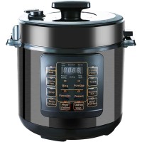 Electric Pressure Cooker 10 in 1, Sterilizer, Slow Cooker, Rice Cooker/Grain Cooker, Steamer, 6 Liter Smart One-touch Program Smart Rice Cooker Multi-Functional Steam, Boil, Stew, Black (Black-C)