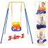 TDOO Toddler Swing Set, Heavy-Duty Indoor Outdoor Baby Swing Seat w/Safety Harness&Handrails, Folding Metal Stand & Clear Instruction, Easy to Assemble & Store (Color-E)